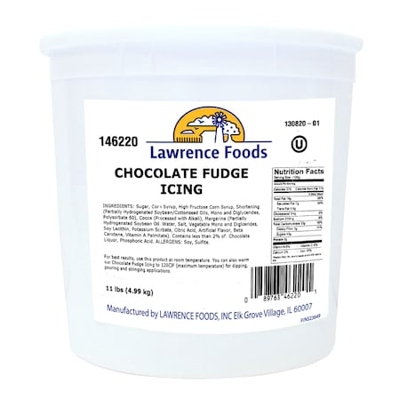 Lawrence Foods Lawrence Foods Chocolate Fudge Icing 11lbs Tub, PK2 146220